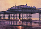 A painting of West Pier, Brighton at sunset by Margaret Heath.