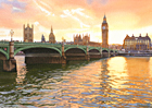 A painting of Westminster Bridge and the Houses of Parliament, London by Margaret Heath